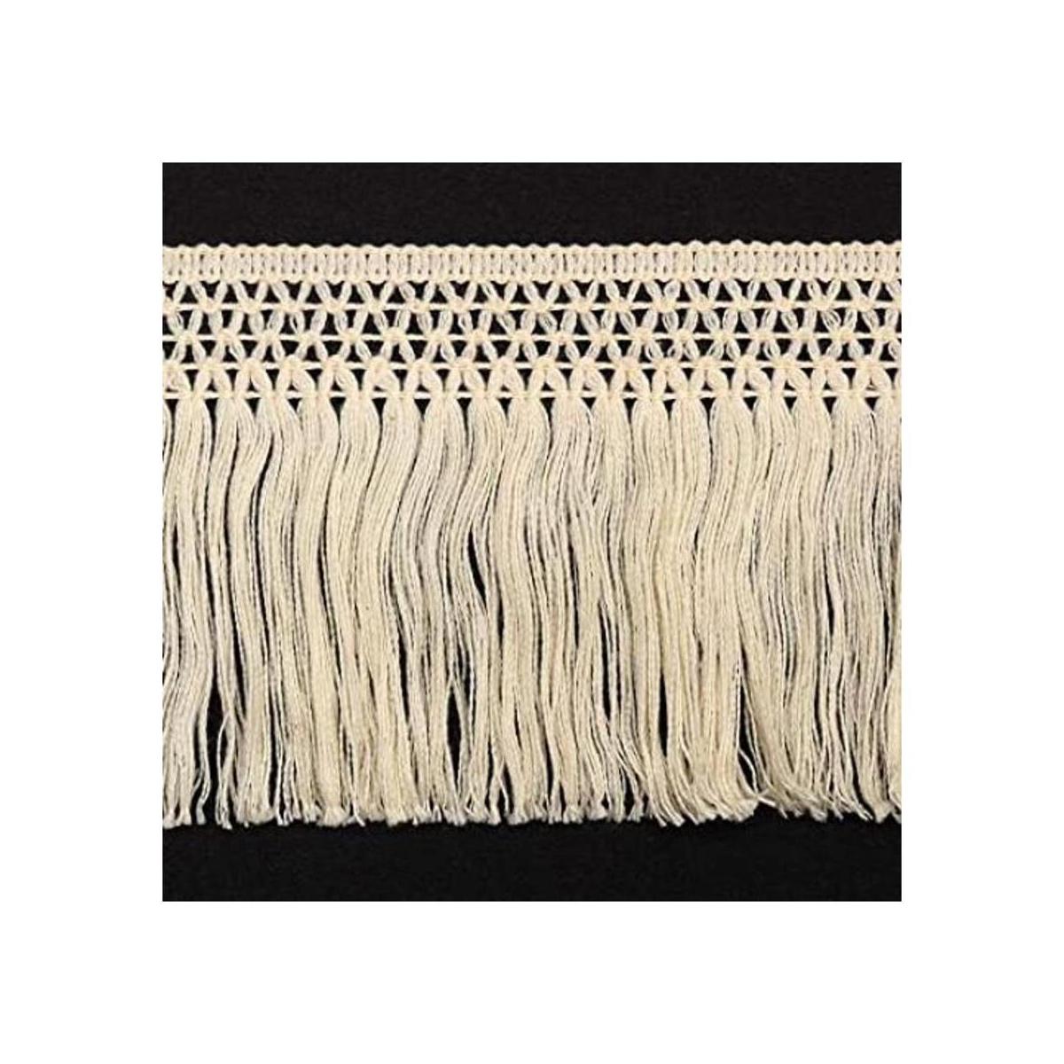Fringa de algodón con nudos estilo vintage 3.9 in