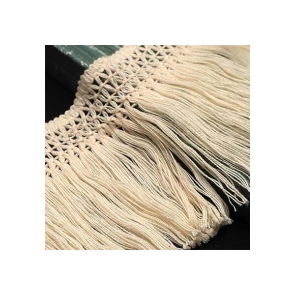 Fringa de algodón con nudos estilo vintage 3.9 in_4