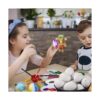 Fun 50 adornos de huevos de Pascua blancos en blanco