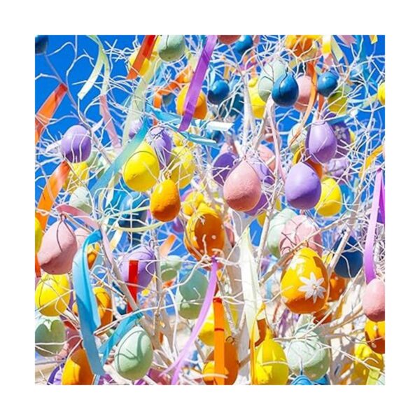 Fun 50 adornos de huevos de Pascua blancos en blanco