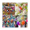 Fun 50 adornos de huevos de Pascua blancos en blanco