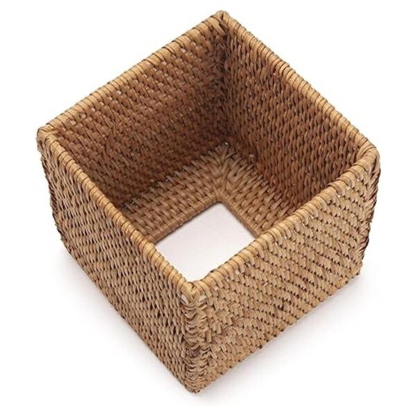 Funda para caja de pañuelos de ratán natural tejido