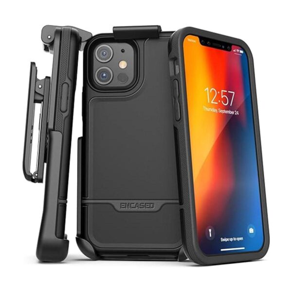 Funda protectora compatible con iPhone 12 con clip para_1