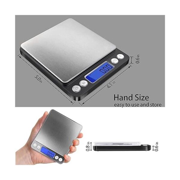 Fuzion Báscula digital de gramo con 2 bandejas báscula de