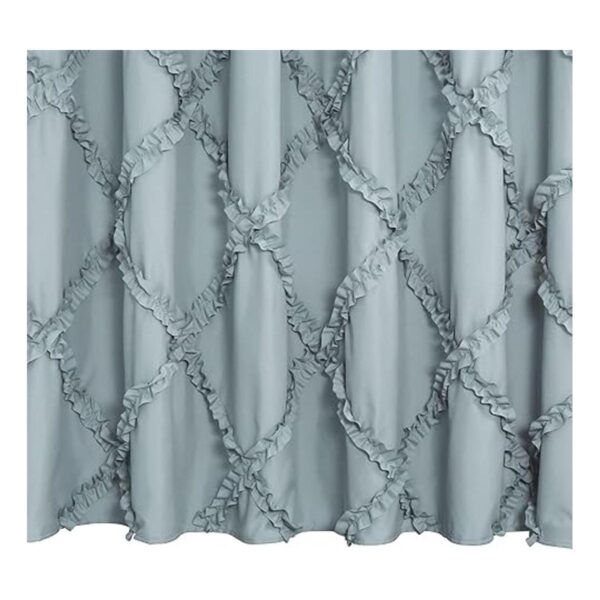 GARSTYLE Cortina de ducha de tela de diamante con volantes