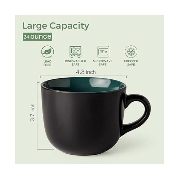 GBhome Tazas de sopa gigantes con asas juego de 4 tazas
