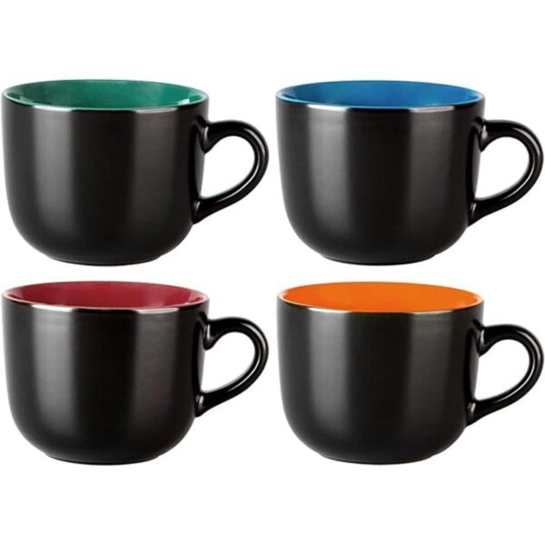 GBhome Tazas de sopa gigantes con asas juego de 4 tazas