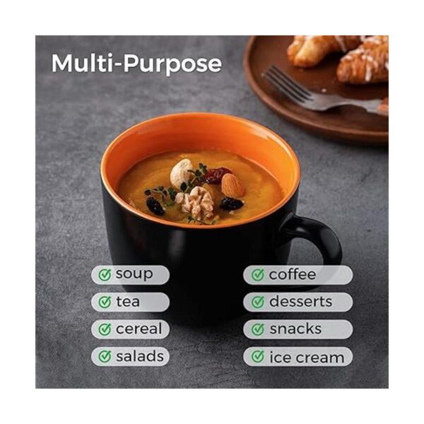 GBhome Tazas de sopa gigantes con asas juego de 4 tazas