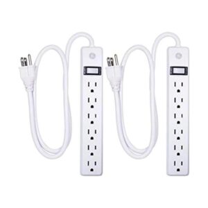 GE Barra multicontacto color blanco 6 enchufes de_1