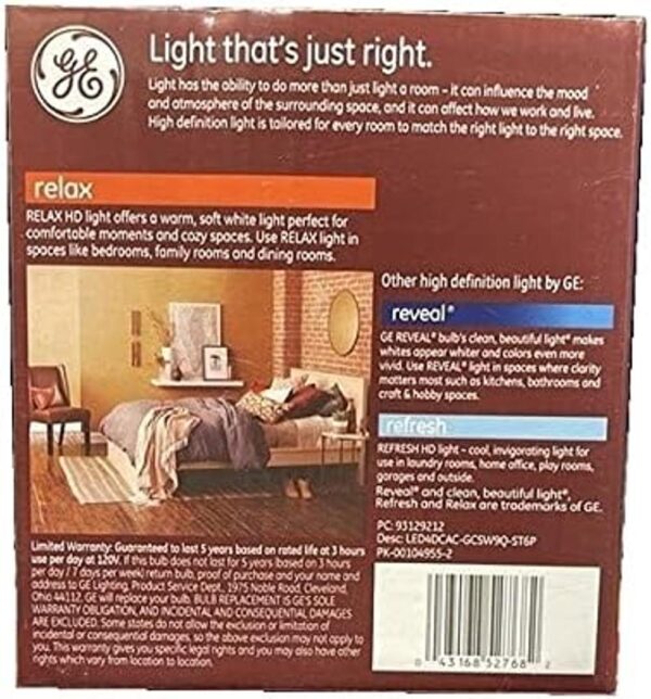 GE Relax Bombilla LED de repuesto de 40 W de luz blanca_2