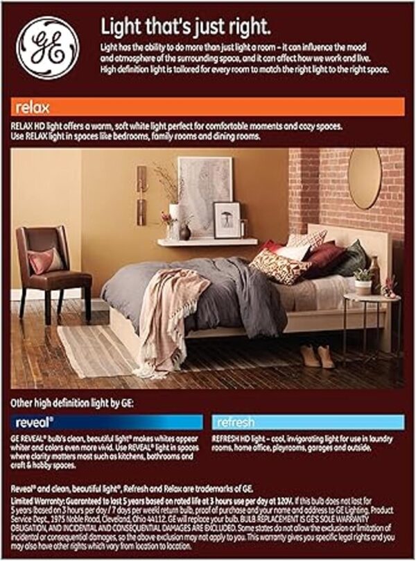 GE Relax Bombillas LED de 5.5 W equivalente a 40 W luz_3