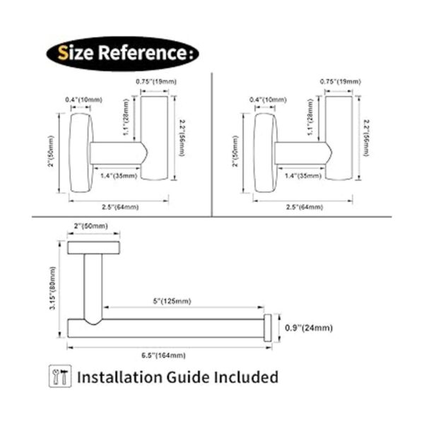 GERZWY Juego de 3 piezas de accesorios de baño con_6