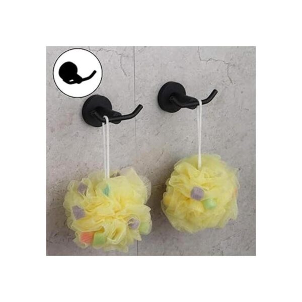 GERZ Gancho de baño negro mate SUS 304 de acero inoxidable_3