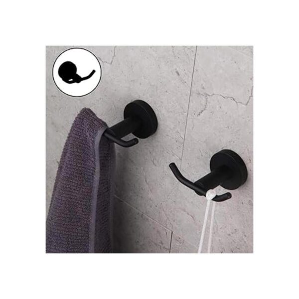 GERZ Gancho de baño negro mate SUS 304 de acero inoxidable_4