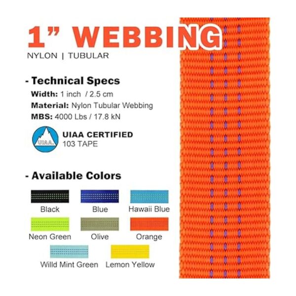 GM CLIMBING Cinta tubular de nailon de 1 pulgada con_2