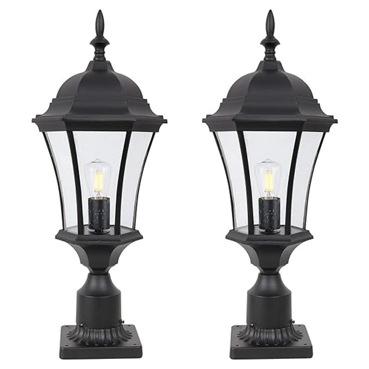 GOALPLUS LM4610MBK2P Lámpara de poste para patio de 24