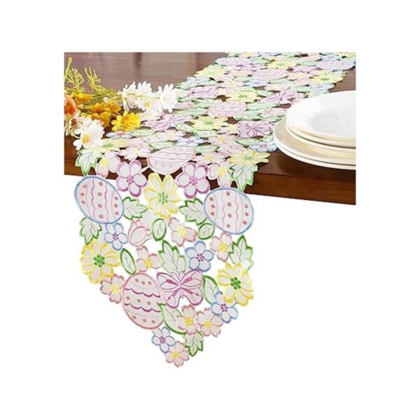 GRANDDECO Camino de mesa con diseño de huevos de Pascua