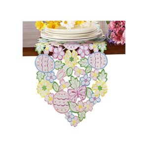 GRANDDECO Camino de mesa con diseño de huevos de Pascua