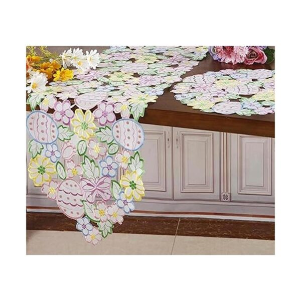 GRANDDECO Camino de mesa con diseño de huevos de Pascua