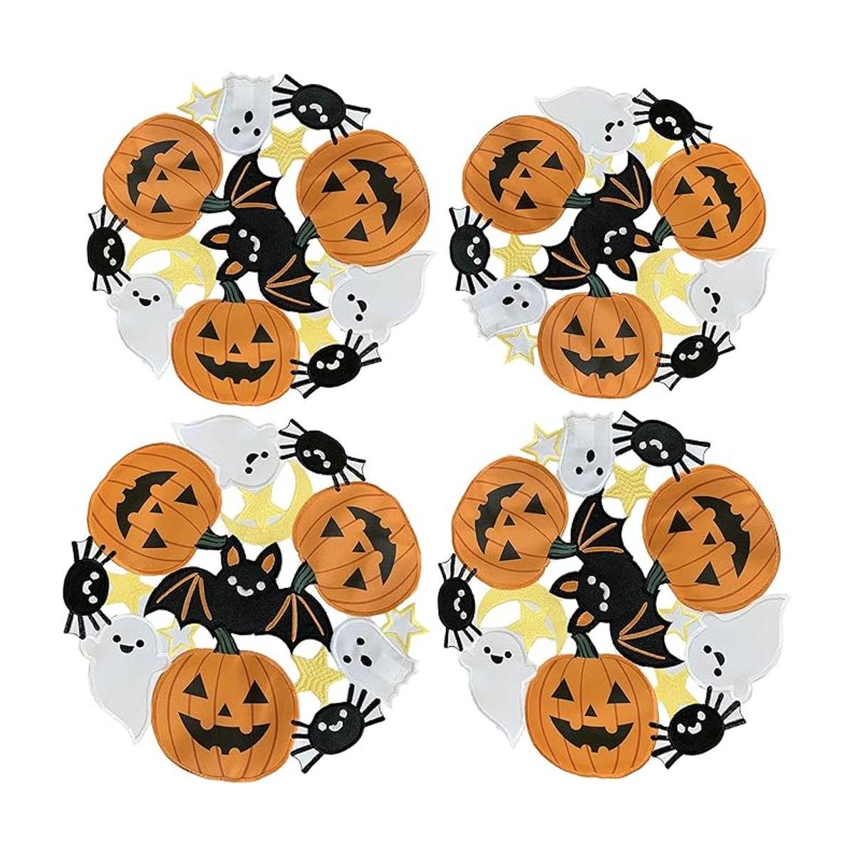 GRANDDECO Juego de 4 manteles individuales de otoño y