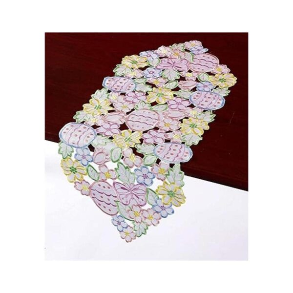 GRANDDECO Camino de mesa con diseño de huevos de Pascua