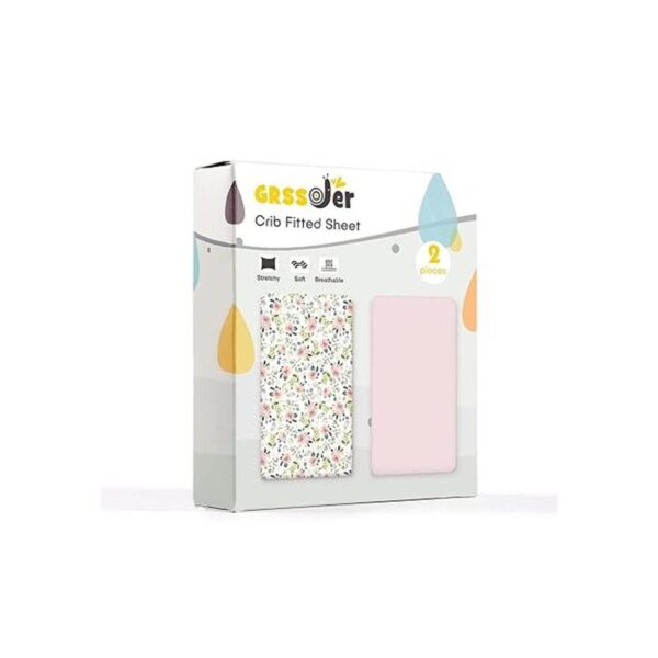 GRSSDER Juego de 2 sábanas bajeras elásticas de punto de_2