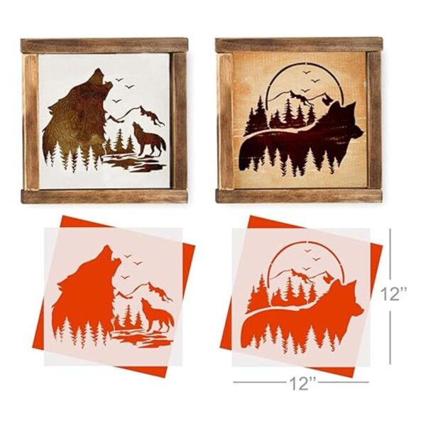 GSS Designs Plantillas de lobo 2 unidades diseño de_2