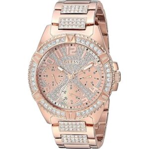GUESS Reloj de cristal de acero inoxidable en tono oro_1