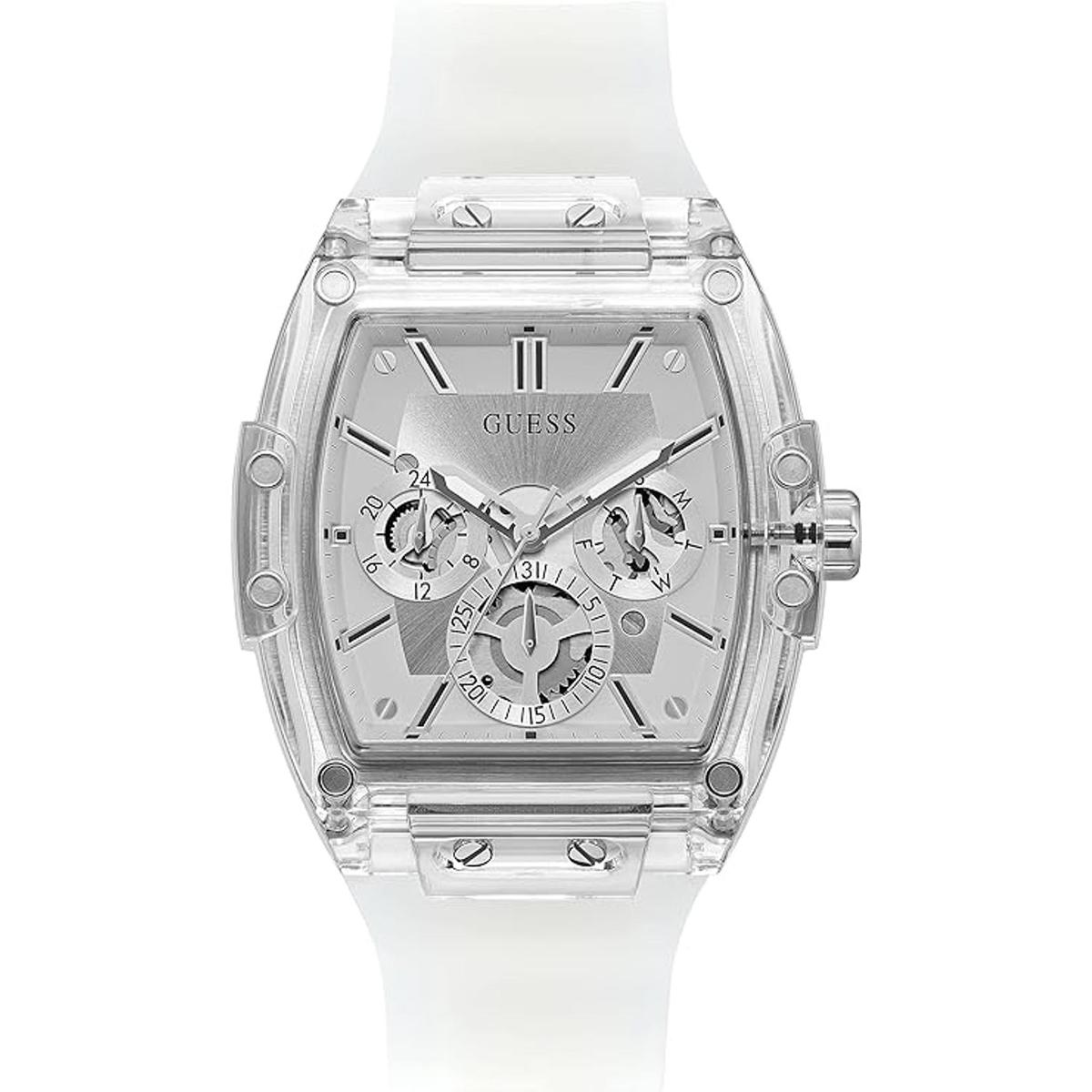 GUESS Reloj de cristal acentuado de 1.693 x 2.008 in