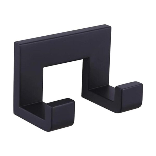 Gancho doble para toallas de baño color negro mate