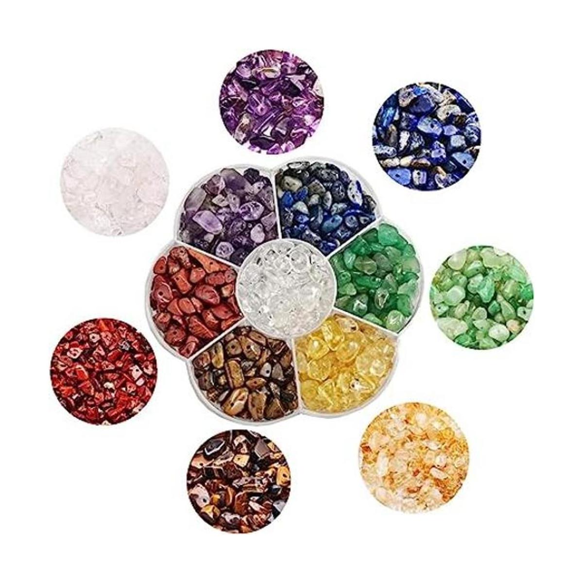 GangGangHao Piedra de chip natural de 7 chakras alrededor