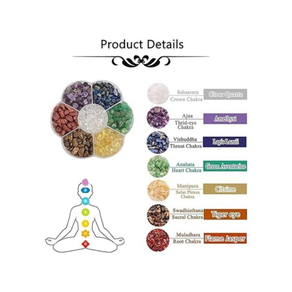 GangGangHao Piedra de chip natural de 7 chakras alrededor