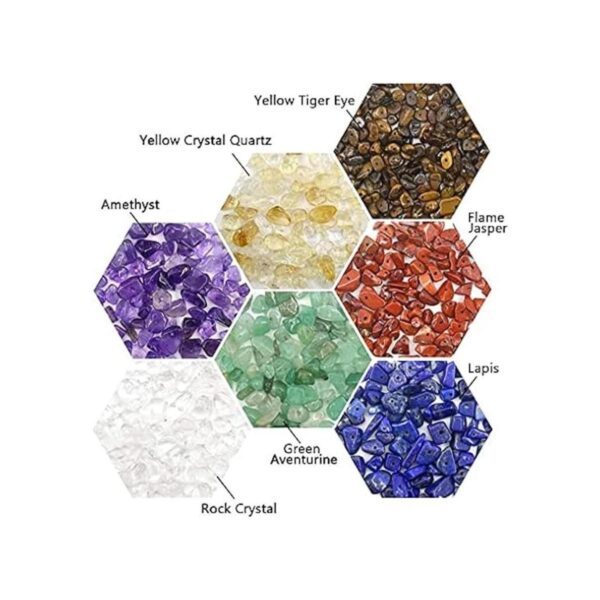 GangGangHao Piedra de chip natural de 7 chakras alrededor