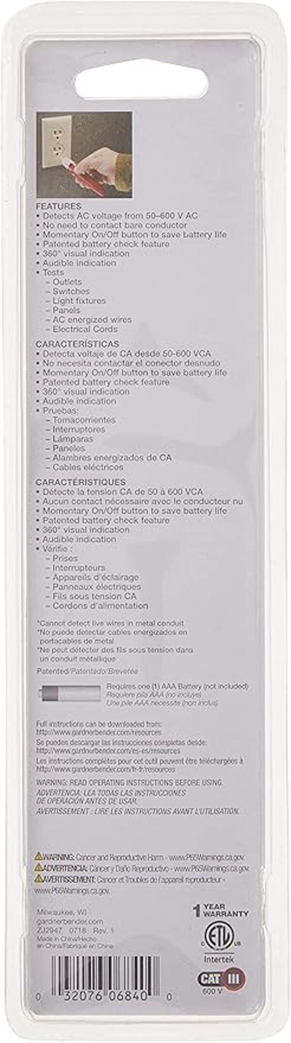 Gardner Bender GVD3504 Probador de voltaje sin contacto de_5