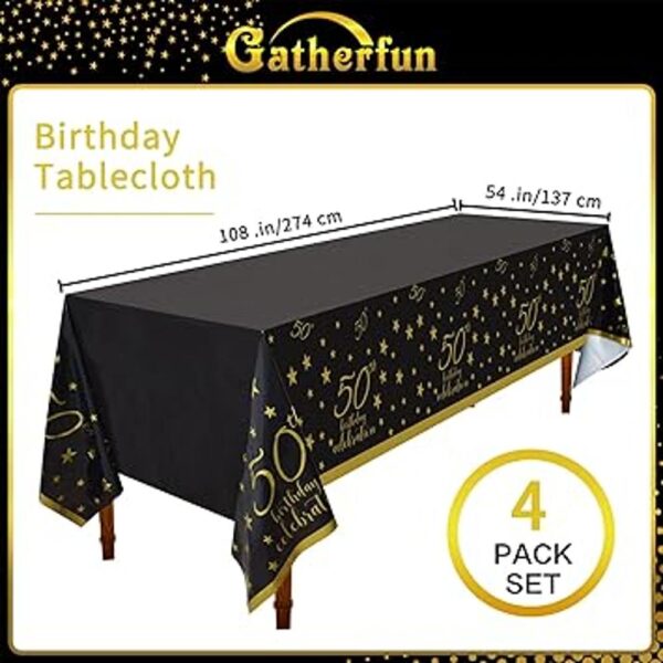 Gatherfun Mantel desechable de cumpleaños número 50