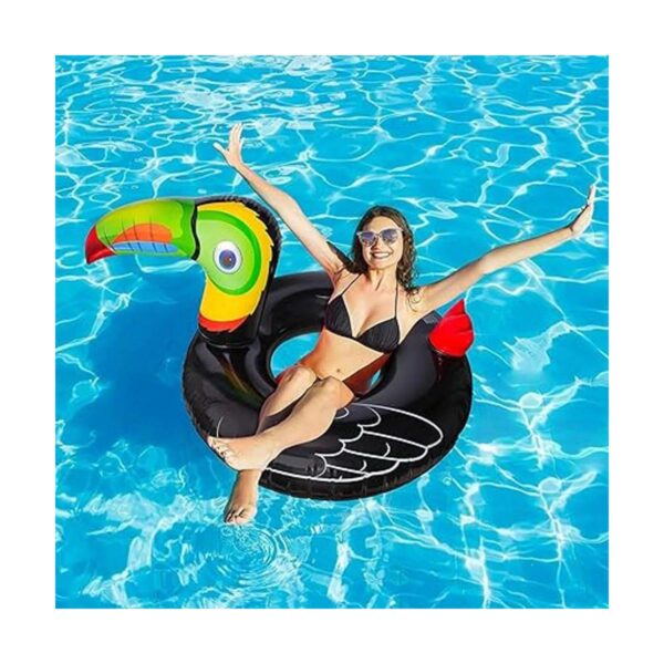 Geefuun Anillo inflable de tucán tropical flotador para_5