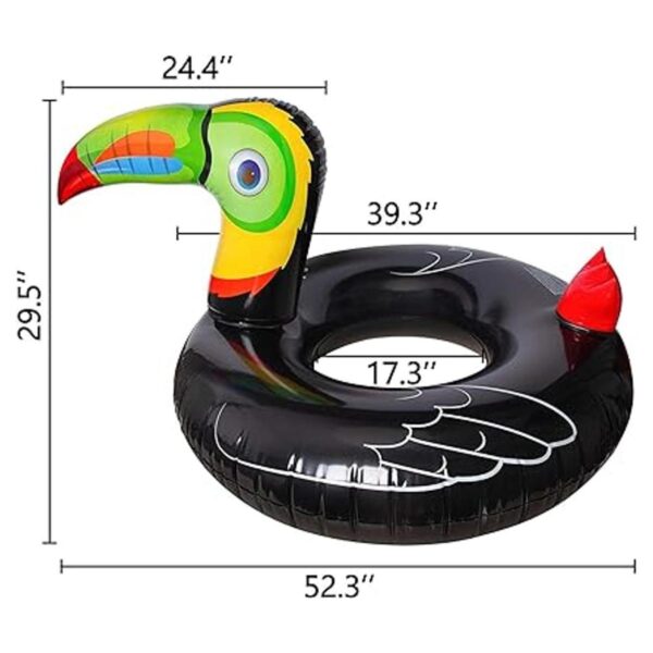 Geefuun Anillo inflable de tucán tropical flotador para_3