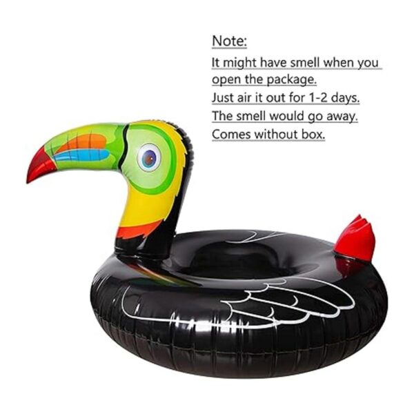 Geefuun Anillo inflable de tucán tropical flotador para_4
