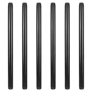GeilSpace Paquete de 6 tubos de metal negro precortados de