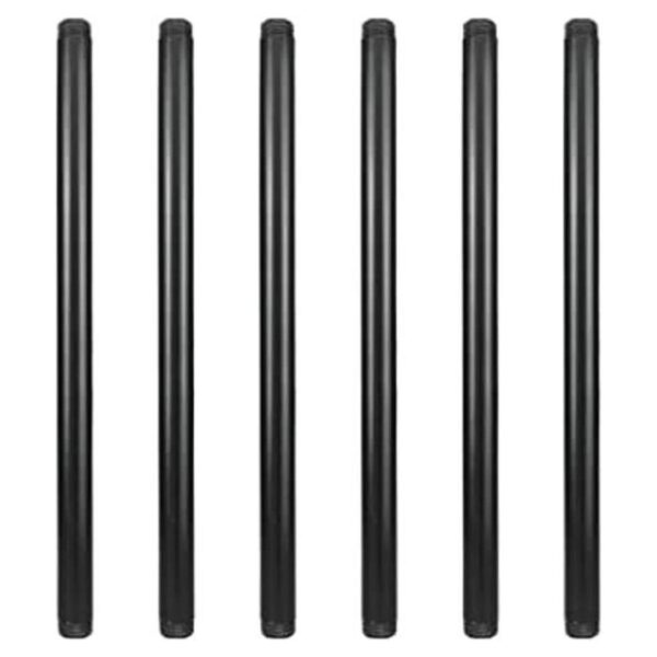 GeilSpace Paquete de 6 tubos de metal negro precortados de