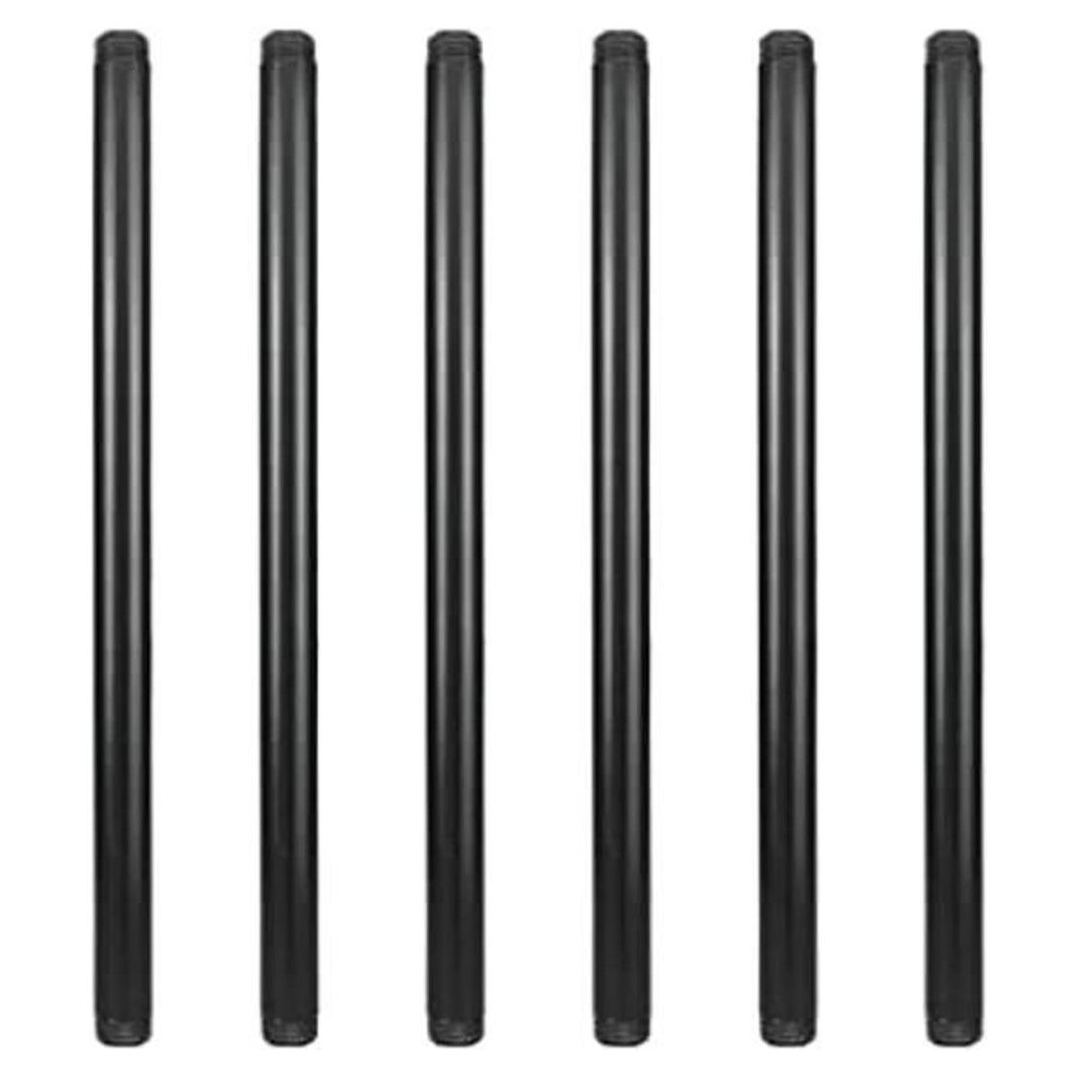GeilSpace Paquete de 6 tubos de metal negro precortados de