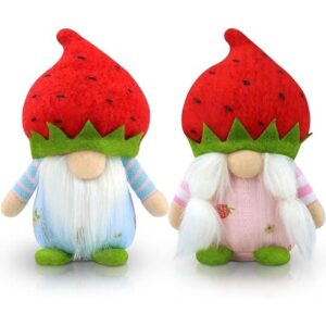 Gehydy Juego de 2 gnomos de fresa decoración de fresa