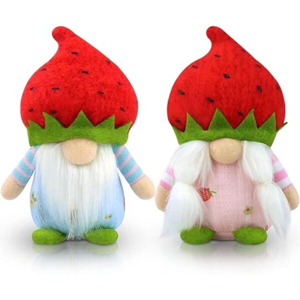 Gehydy Juego de 2 gnomos de fresa decoración de fresa