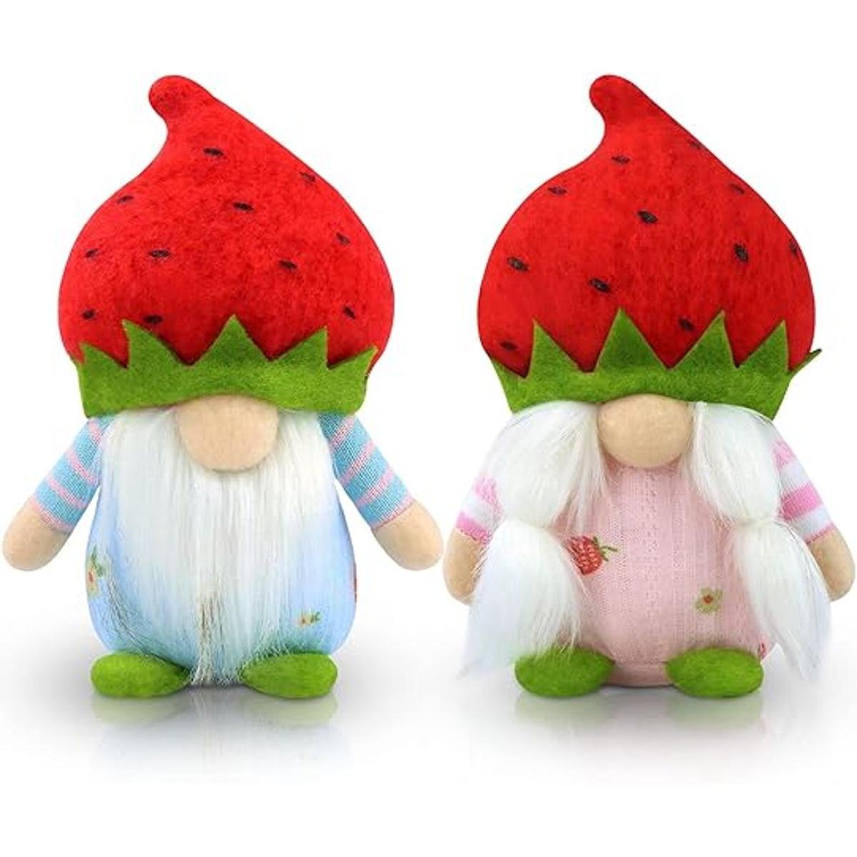 Gehydy Juego de 2 gnomos de fresa decoración de fresa