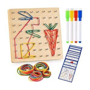 Geoboard de madera material de manipulación matemática_1