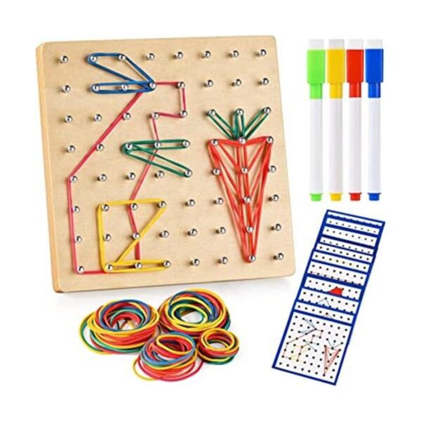 Geoboard de madera material de manipulación matemática_1