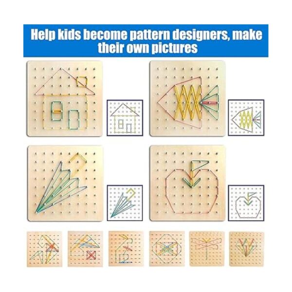 Geoboard de madera material de manipulación matemática_3
