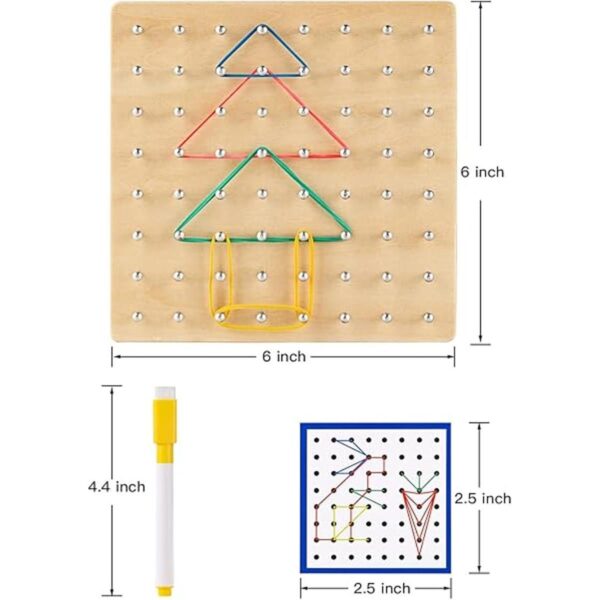 Geoboard de madera material de manipulación matemática_5