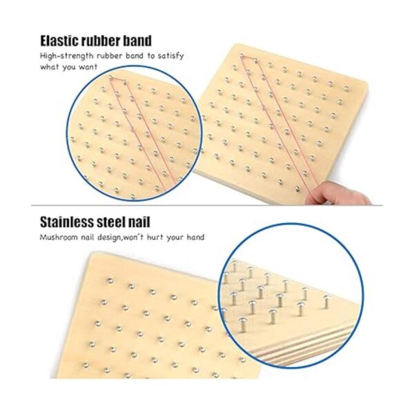 Geoboard de madera material de manipulación matemática_4