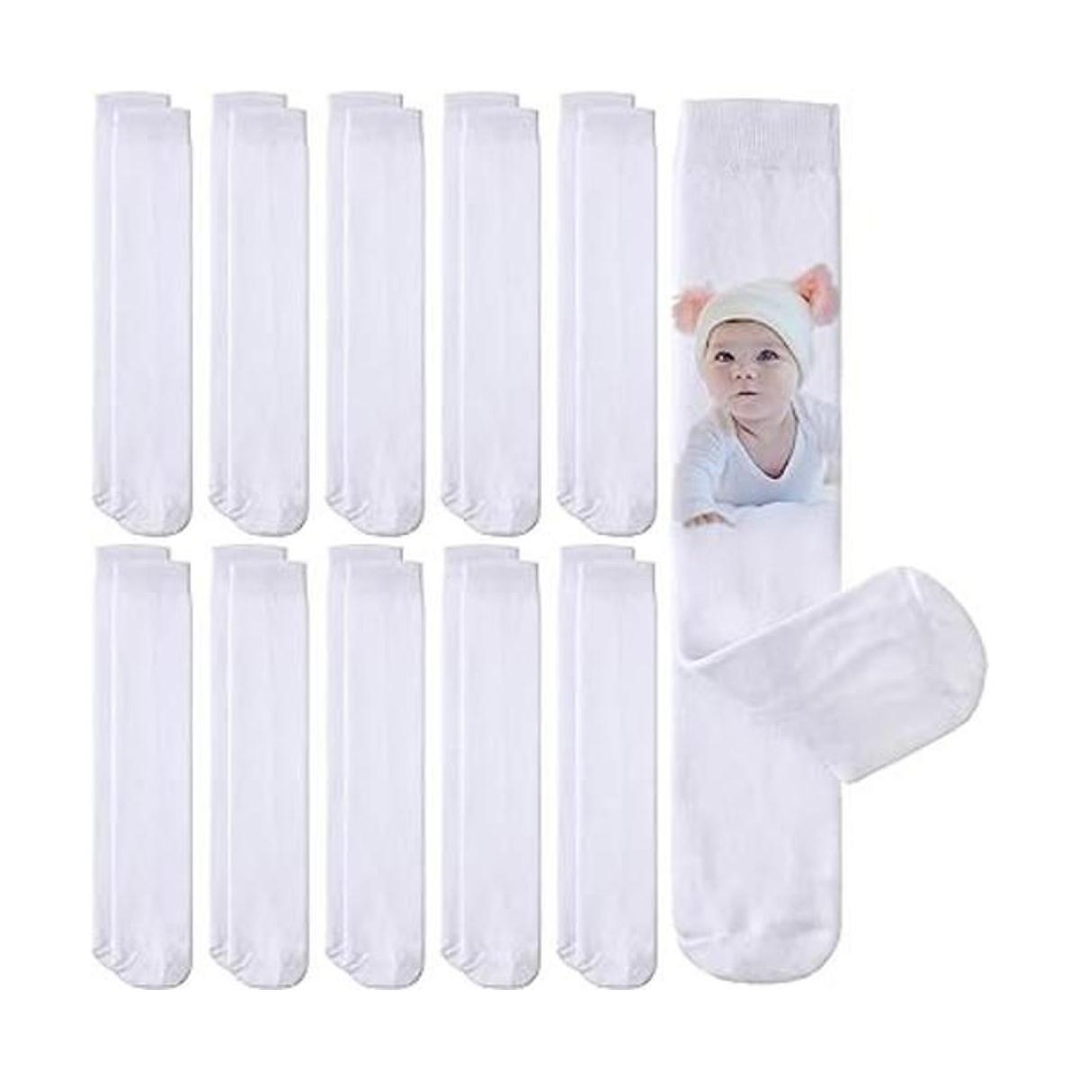 Geyoga 12 pares de calcetines de sublimación blancos en